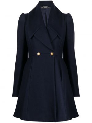 Modrý vlněný kabát Alexander Mcqueen Pre-owned