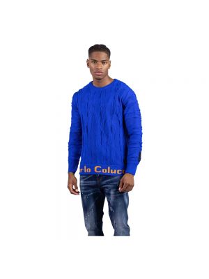 Sweter Carlo Colucci niebieski