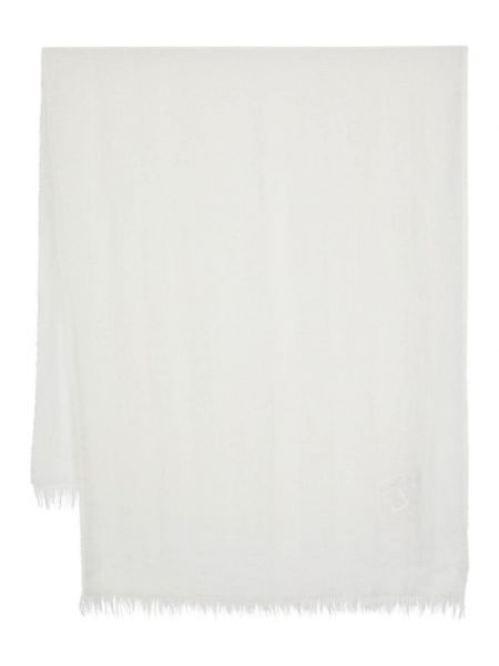 Ленен шал с ресни Max Mara бяло