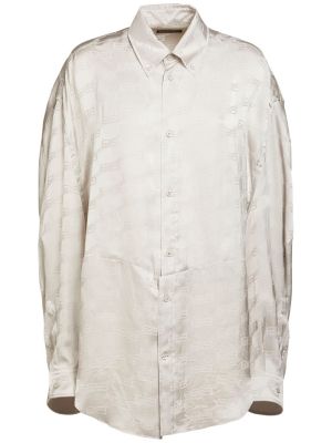 Camicia in viscosa in tessuto jacquard Balenciaga grigio