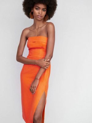 Платье-карандаш Mango оранжевое