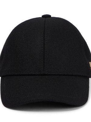 Cappello con visiera di lana di feltro Saint Laurent nero