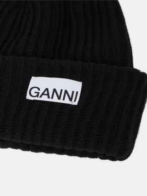 Bonnet en laine Ganni noir