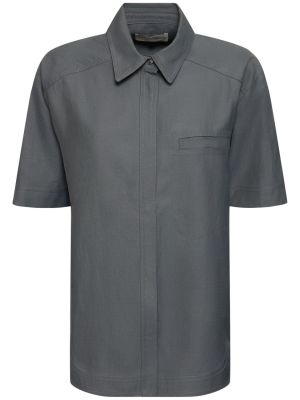 Camisa de lino de viscosa Loulou Studio gris