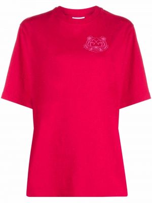 Camiseta con bordado Kenzo rosa