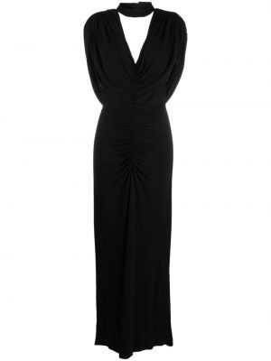 Černé drapované večerní šaty Alberta Ferretti