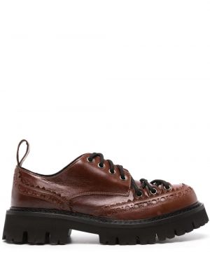 Pantofi derby cu șireturi din dantelă Moschino maro