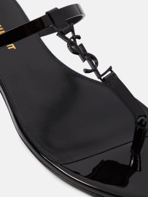 Iš natūralios odos sandalai Saint Laurent juoda