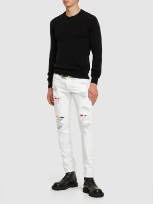 Jeans distressed Dolce & Gabbana bianco