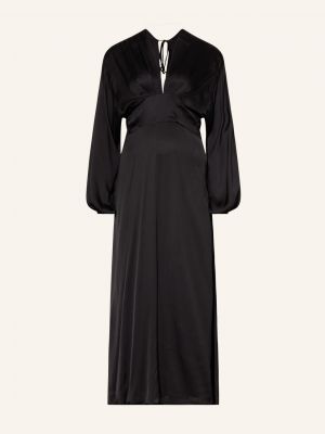 Satynowa sukienka długa Faithfull The Brand czarna