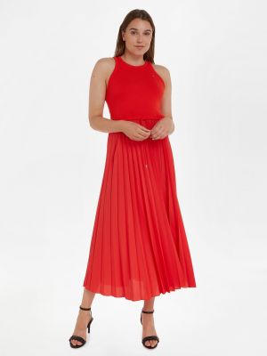 Červené plisované šaty Tommy Hilfiger