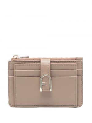 Portafoglio di pelle Furla beige