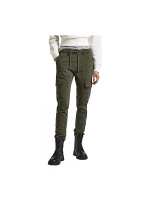 Spodnie skórzane Pepe Jeans zielone