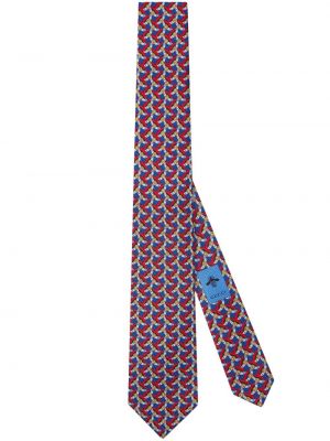 Niebieski jedwabny krawat Gucci