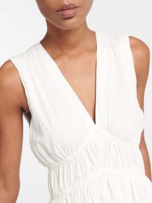 Βαμβακερή μάξι φόρεμα Brunello Cucinelli λευκό