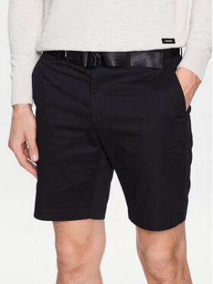 Bavlnené slim fit priliehavé šortky Calvin Klein čierna