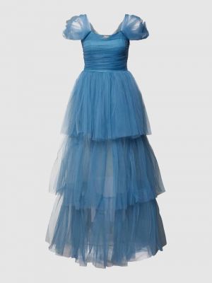 Rozkloszowana sukienka Lace & Beads błękitna