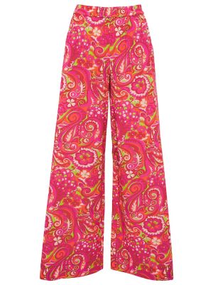 Pantaloni de mătase cu imagine Dolce&gabbana roz