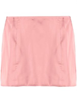Saténové přiléhavé mini sukně Danielle Guizio - růžová