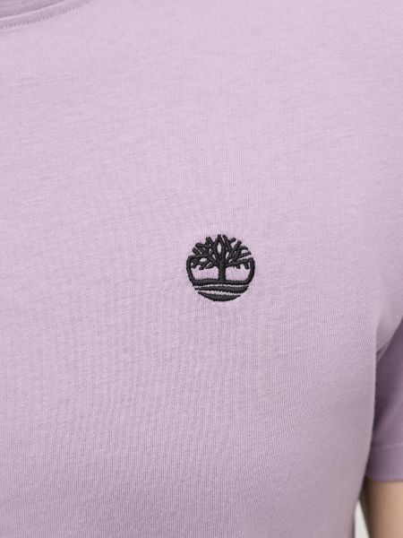 Хлопковая футболка Timberland фиолетовая