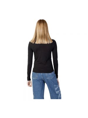 Camiseta de manga larga con estampado Tommy Jeans negro