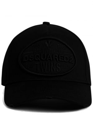 Bombažna kapa s šiltom Dsquared2 črna