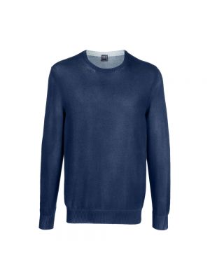Sweter z okrągłym dekoltem Fedeli niebieski