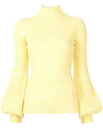 Jersey de cuello vuelto de tela jersey Anna Quan amarillo