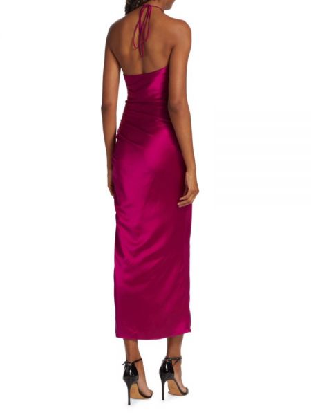 Атласное платье миди Jonathan Simkhai фиолетовое