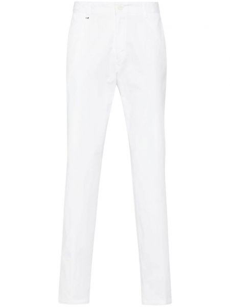 Βαμβακερό παντελόνι chino σε στενή γραμμή Boss λευκό