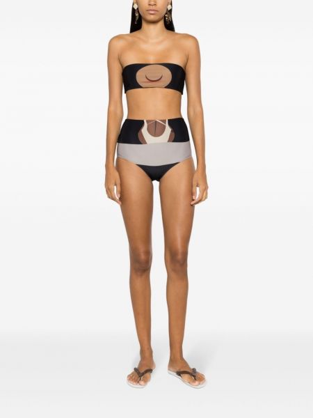 Bikini mit print Amir Slama schwarz