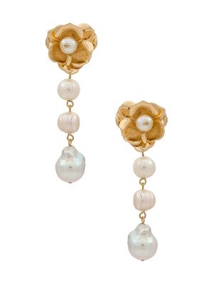 Pendientes con perlas de flores Ettika dorado