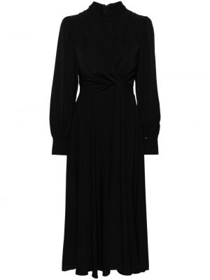 Drapované midi šaty Nissa čierna
