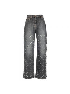 Oversize straight jeans aus baumwoll Versace schwarz