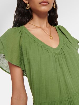 Aksamitna sukienka bawełniana Velvet zielona