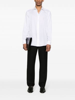 Jacquard hemd aus baumwoll mit paisleymuster Etro weiß