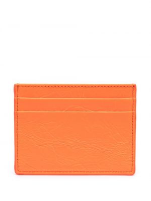 Lakovaná kožená peněženka Palm Angels oranžová