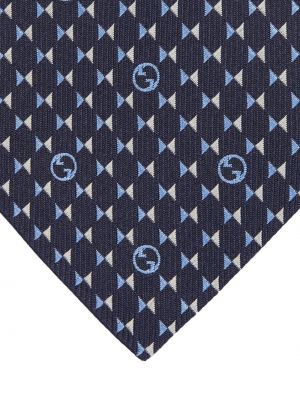 Seiden krawatte mit print Gucci blau