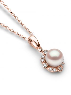 Z růžového zlata náhrdelník s perlami Yoko London