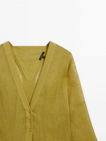 Льняная блузка оверсайз Massimo Dutti