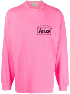 Sweatshirt aus baumwoll mit print Aries pink