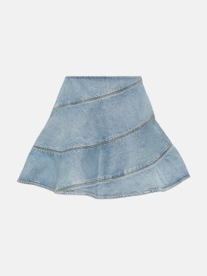Siuvinėtas džinsinis sijonas Alaã¯a mėlyna