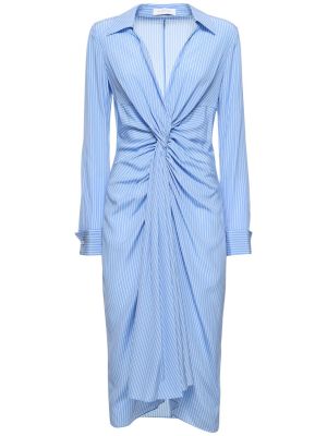 Копринена рокля от креп Michael Kors Collection синьо