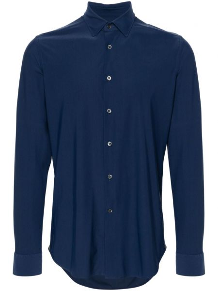Hemd mit geknöpfter Corneliani blau