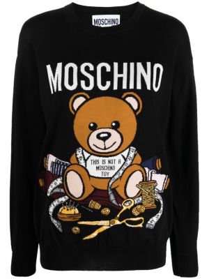 Sweter z nadrukiem Moschino czarny
