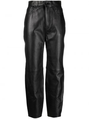 Kožené kalhoty Totême černé