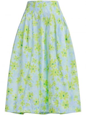 Pamučna midi suknja s cvjetnim printom s printom Marni