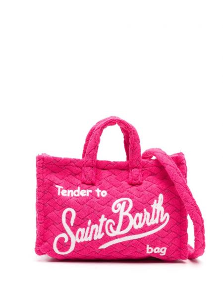 Τσάντα με κέντημα Mc2 Saint Barth ροζ