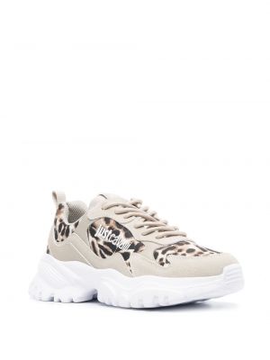 Sneaker mit print mit leopardenmuster Just Cavalli beige