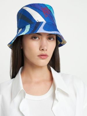 Двустранна копринена шапка Pucci синьо
